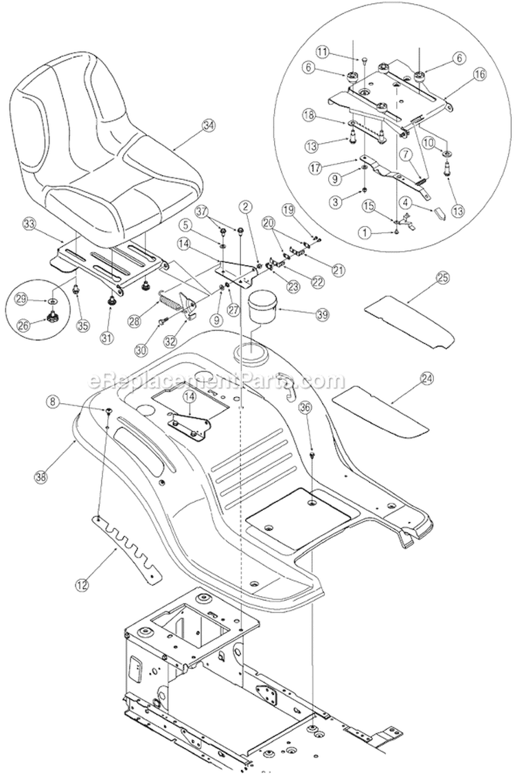 Page D Diagram and Parts List for 13A1762F700 2006 Yard Machines Lawn Tractor